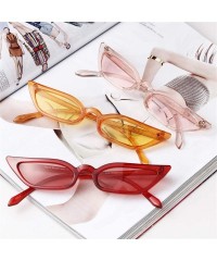 Rimless Vintage Sunglasses Women Cat Eye Frame Colorful lens Glasses UV 400 Protection - Cear Orange - CN1805RUD90 $12.29