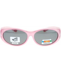 Oval Womens Polarized Fit Over Glasses Sunglasses Oval Rhinestone Frame - Pink - C11880MISOG $11.64