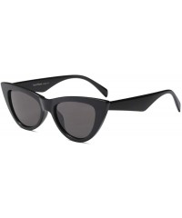 Oval Vintage Retro Women Cateye Sunglasses Clout Goggle Small Fun Colorful Shades - Black - CX18HOEDYS5 $9.81