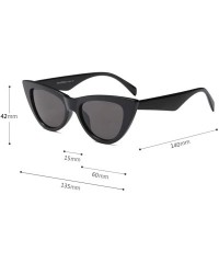 Oval Vintage Retro Women Cateye Sunglasses Clout Goggle Small Fun Colorful Shades - Black - CX18HOEDYS5 $9.81