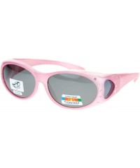 Oval Womens Polarized Fit Over Glasses Sunglasses Oval Rhinestone Frame - Pink - C11880MISOG $11.64