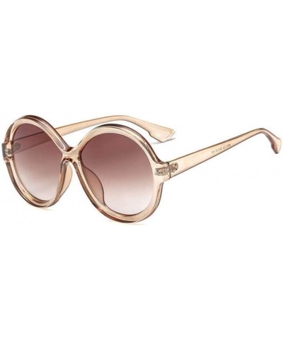 Goggle Luxury Oversized Sunglasses Women Vintage Round Gradient Shades Sunglass Ladies Sun Glasses for Woman - Purple - CL18X...