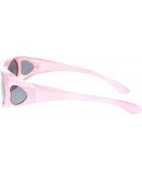 Oval Womens Polarized Fit Over Glasses Sunglasses Oval Rhinestone Frame - Pink - C11880MISOG $25.28