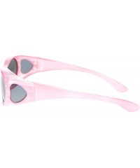 Oval Womens Polarized Fit Over Glasses Sunglasses Oval Rhinestone Frame - Pink - C11880MISOG $11.64