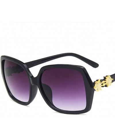 Rectangular Women Sunglasses Fashion Bright Black Drive Holiday Rectangle Non-Polarized UV400 - Bright Black - C418RLWQRNW $9.44