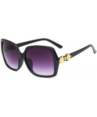 Rectangular Women Sunglasses Fashion Bright Black Drive Holiday Rectangle Non-Polarized UV400 - Bright Black - C418RLWQRNW $9.44