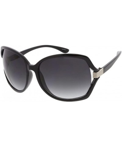 Square Fashion Culture Women's Jean Oversized Square Sunglasses - Black - C718ESOHNHH $20.28