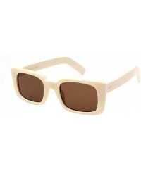 Rectangular Unisex Retro Vintage Rectangle Fashion Sunglasses - Ivory - C9198MT7LT7 $20.66