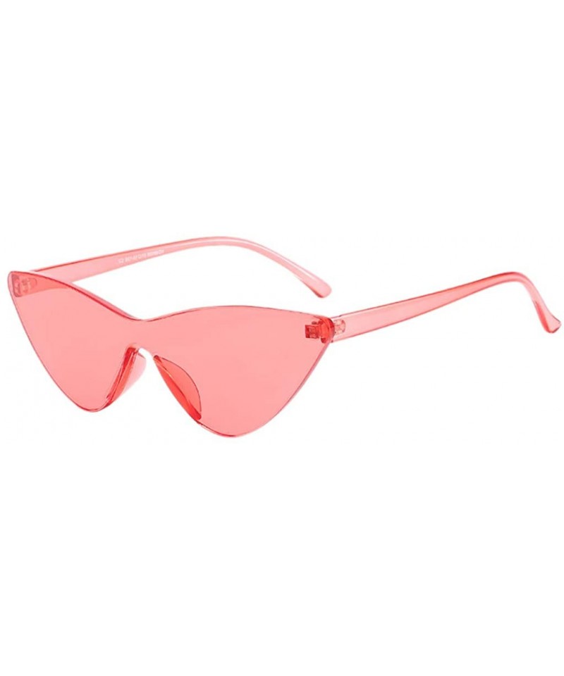 Square Europe and America sunglasses avant-garde hot candy color Glasses - Red - CB18Q3T4RS5 $7.38