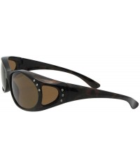 Wrap Small Fashion Fit Over Sunglasses with Rhinestones F3 - Tortoise Frame-brown Lenses - CZ187564YE4 $17.72