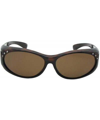 Wrap Small Fashion Fit Over Sunglasses with Rhinestones F3 - Tortoise Frame-brown Lenses - CZ187564YE4 $17.72