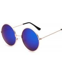 Rimless Retro Small Round Sunglasses Women Vintage Brand Shades Metal Sun Glasses Fashion Designer Lunette - Goldblue - CL198...