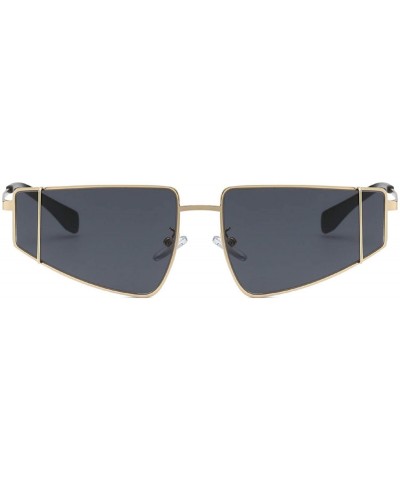 Square Women Square Fashion Sunglasses Hexagon Flat UV Protection Retro Chic Metal Frame Shades - Black - CH18U85SCRR $8.59
