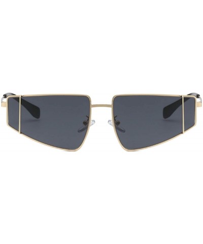 Square Women Square Fashion Sunglasses Hexagon Flat UV Protection Retro Chic Metal Frame Shades - Black - CH18U85SCRR $8.59