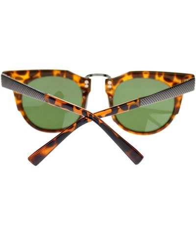 Cat Eye Womens Avant Garde Futuristic Geometric Horn Rim Cat Eye Sunglasses - Tortoise Gunmetal - CH11O205OVL $10.26