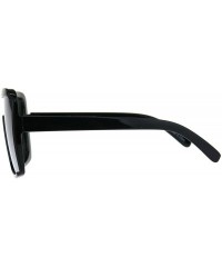 Square Oversized Shield Sunglasses Unisex Fashion Square Flat Top Shades UV 400 Black - Black - CG18HRK0IUQ $12.23