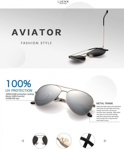 Wayfarer Men Aviator Sunglasses Polarized Women UV 400 Protection 60MM Fashion Style - Driving - Silver - CM18T9NMY79 $21.38