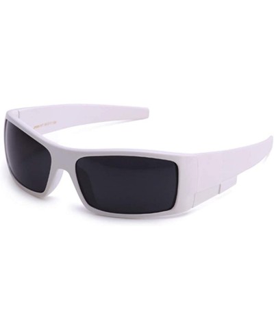 Square Men's Plastic Stylish Lifestyle Sportswear Light Weight Sunglasses - White - CB11DQE0A3F $17.29