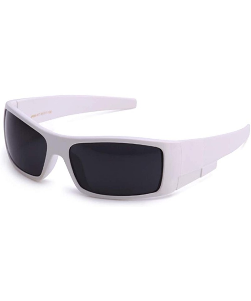 Square Men's Plastic Stylish Lifestyle Sportswear Light Weight Sunglasses - White - CB11DQE0A3F $11.69