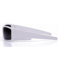 Square Men's Plastic Stylish Lifestyle Sportswear Light Weight Sunglasses - White - CB11DQE0A3F $11.69