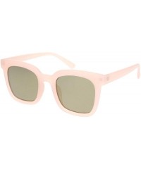 Rectangular Womens Rectangular Boyfriend Fashion Hornrim Plastic Sunglasses - Pink Gold Mirror - CM18OCYH6Z0 $8.76