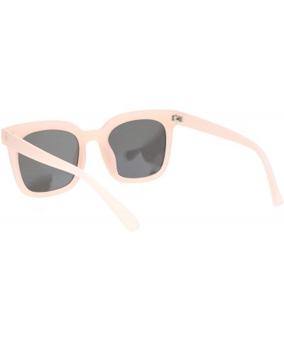 Rectangular Womens Rectangular Boyfriend Fashion Hornrim Plastic Sunglasses - Pink Gold Mirror - CM18OCYH6Z0 $8.76