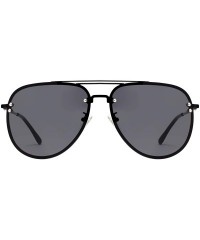 Oversized Oversized Rimless Aviator Sunglasses Metal Frame with Spring Hinges - Designer Inspired Shade for Women/Men 87247 -...