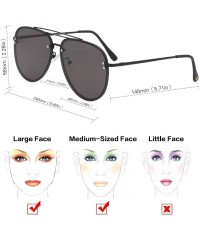 Oversized Oversized Rimless Aviator Sunglasses Metal Frame with Spring Hinges - Designer Inspired Shade for Women/Men 87247 -...