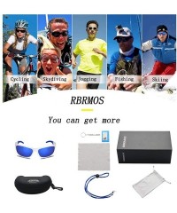 Sport Sunglasses for Men Women-Polarized Sports for Cycling Fishing Running - Blue&white - CP18Z2X9CLT $33.70