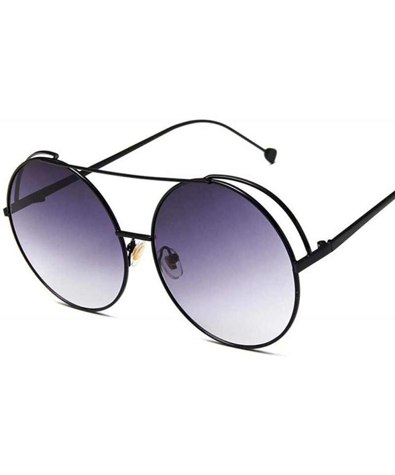 Aviator New Punk Alloy Sunglasses Women Round Eyeglasses Women Classic DoubleGray - Doublegray - CZ18YZW6C2O $9.59