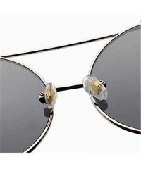 Aviator New Punk Alloy Sunglasses Women Round Eyeglasses Women Classic DoubleGray - Doublegray - CZ18YZW6C2O $9.59