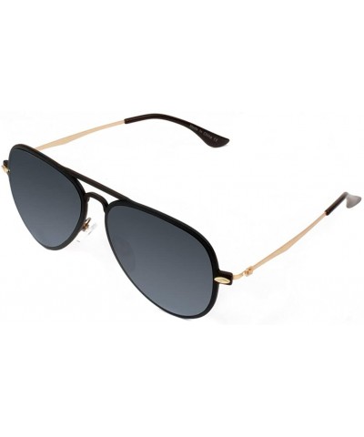 Aviator Classic Mirrored Aviator Sunglasses Gold Frame Eye Glasses Beach Travel - Black - CT183ITAOA7 $26.15