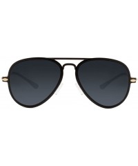 Aviator Classic Mirrored Aviator Sunglasses Gold Frame Eye Glasses Beach Travel - Black - CT183ITAOA7 $16.98