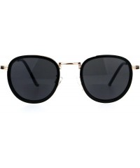 Round Retro Round Double Rim Bifocal Reading Sunglasses - Gold Black - C4180ZKQMMY $10.34