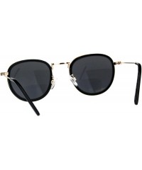 Round Retro Round Double Rim Bifocal Reading Sunglasses - Gold Black - C4180ZKQMMY $23.18
