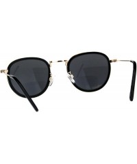 Round Retro Round Double Rim Bifocal Reading Sunglasses - Gold Black - C4180ZKQMMY $10.34