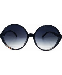 Oversized 7464 Premium Oversize XXL Women Round Retro Vintage Brand Style Sunglasses - Black Brown - C218DZZRNMG $29.45