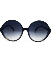 Oversized 7464 Premium Oversize XXL Women Round Retro Vintage Brand Style Sunglasses - Black Brown - C218DZZRNMG $12.01