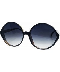 Oversized 7464 Premium Oversize XXL Women Round Retro Vintage Brand Style Sunglasses - Black Brown - C218DZZRNMG $12.01