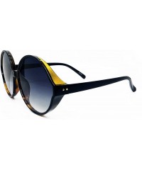 Oversized 7464 Premium Oversize XXL Women Round Retro Vintage Brand Style Sunglasses - Black Brown - C218DZZRNMG $29.45