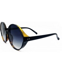 Oversized 7464 Premium Oversize XXL Women Round Retro Vintage Brand Style Sunglasses - Black Brown - C218DZZRNMG $12.01