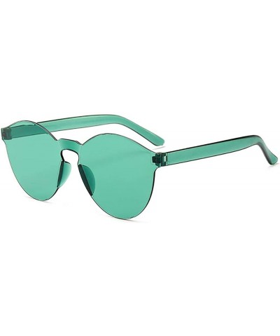 Round Unisex Fashion Candy Colors Round Outdoor Sunglasses Sunglasses - Light Green - CK199S77DXH $30.73