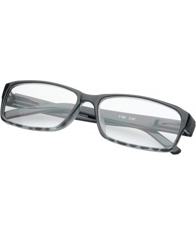 Square 'Lynton' Rectangle Reading Glasses - Black-2.50 - CY11P2VK4B9 $21.67