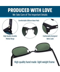 Round Stylish 80th Retro Unisex Polarized Sunglasses UV400 Classic Vintage Chic - Black Mat-green - C118DT03ZGA $17.52