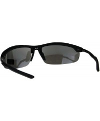 Wrap Xloop Sunglasses Mens Sports Fashon Half Rim Wrap Around UV 400 - Black (Silver Mirror) - CG18E2TK27G $11.62