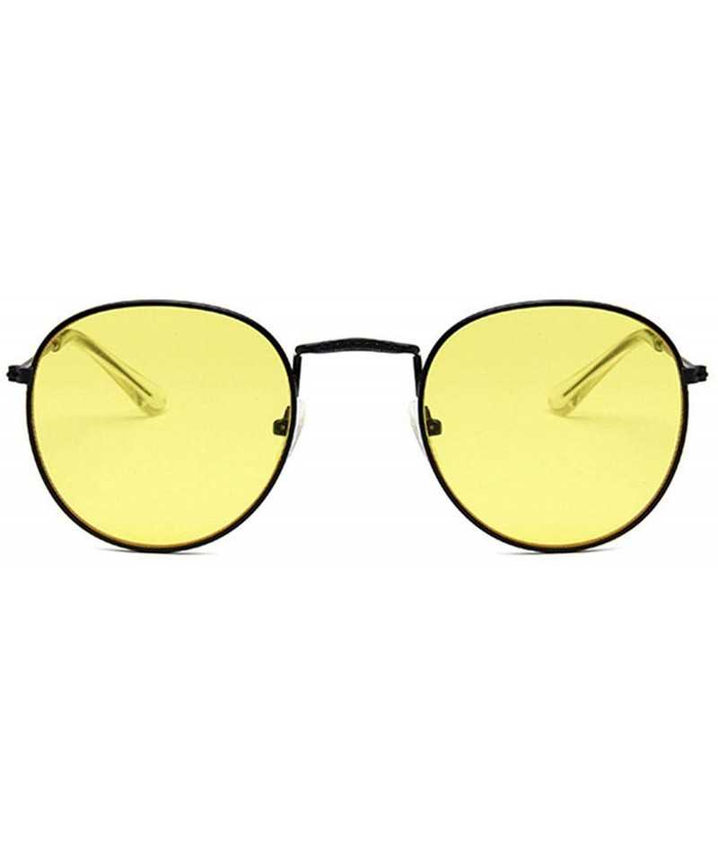 Clear Narrow Acetate Round Tinted Sunglasses with Medium Yellow Sunwear  Lenses - Jardi