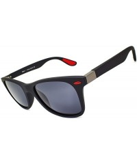 Wayfarer HD Vision Polarized Sunglasses for Women mens Vintage Sun Glasses Mirror - Black-red Frame/Gray Lens - C318HZIWO4Z $...