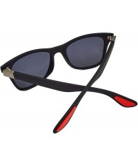 Wayfarer HD Vision Polarized Sunglasses for Women mens Vintage Sun Glasses Mirror - Black-red Frame/Gray Lens - C318HZIWO4Z $...