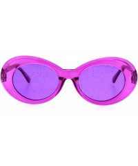 Round Womens Round Oval Glitter Lens Thick Plastic Mod Retro Sunglasses - Purple - C818H0QEM5I $11.95