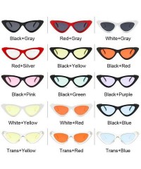 Cat Eye Vintage Cateye Sunglasses Women Sexy Retro Small Cat Eye Sun Glasses Colorful Eyewear Oculos De Sol - Black Red - CT1...